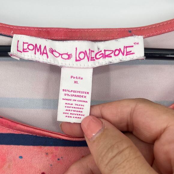 Leoma Lovegrove Art Print Dress Sz XLP Tropical Resort Cafe Terrace Boho Whimsi - Picture 8 of 9